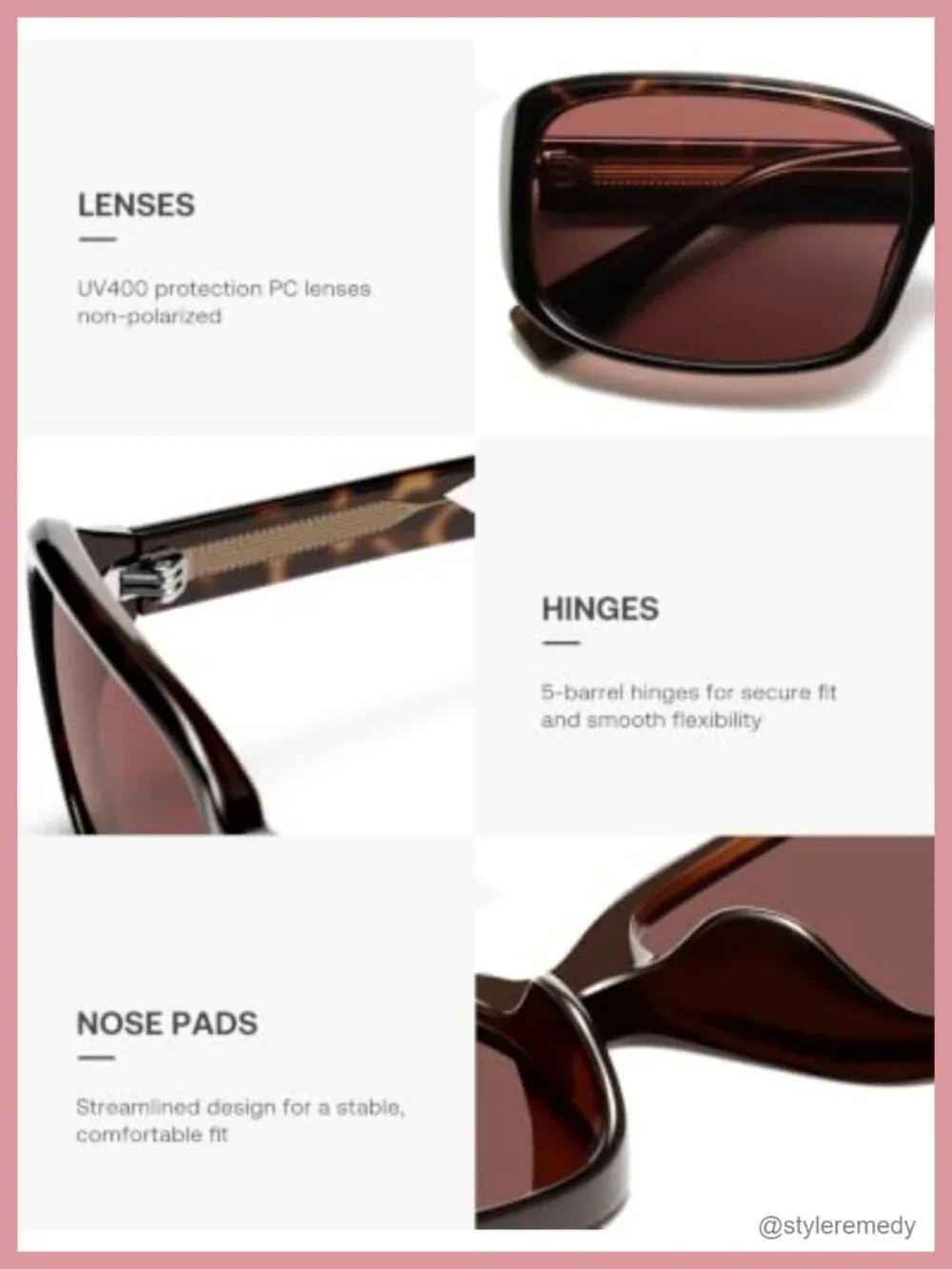 Vintage Square Wrap Around Sunglasses UV Protection